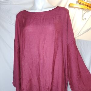 SHEIN Shear Burgundy Women's Top SZ 5xl
